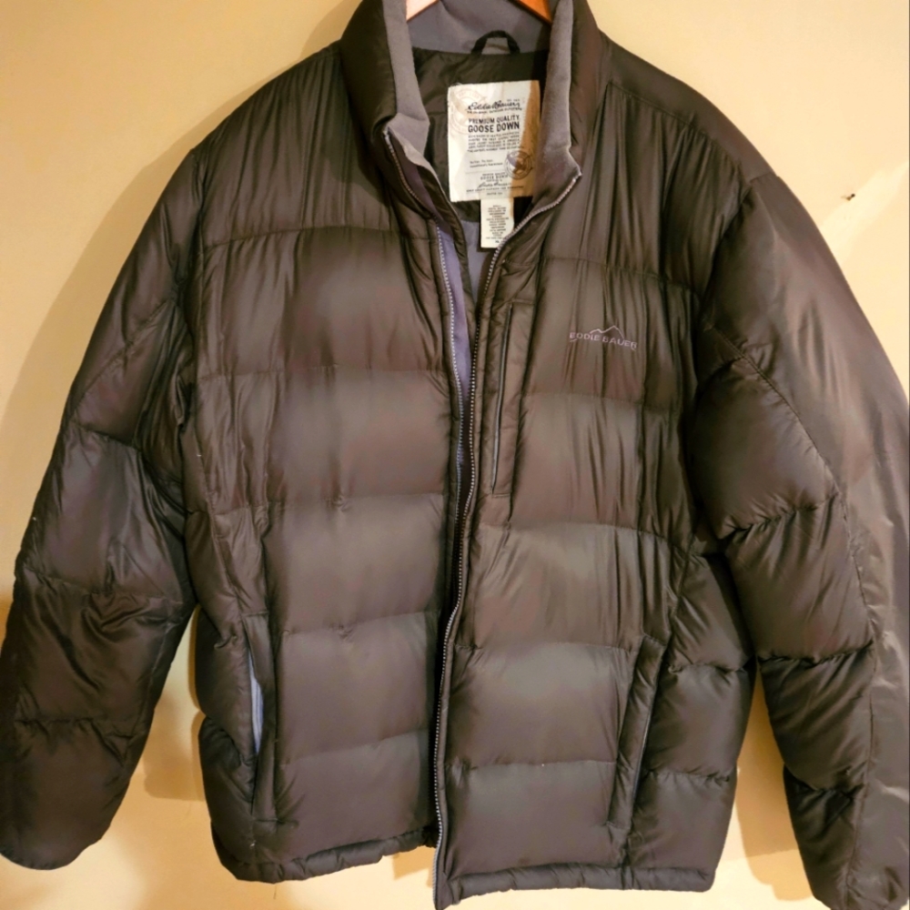 Eddie Baur Original Goose down outdoor puff jacket for men size XLarge Gray